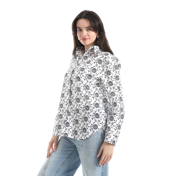 Self_Pattern_Button_Shirt_-_White_&_Black