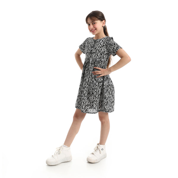 Crew_Neck_Patterned_Dress___Black_&_White