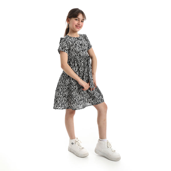 Crew_Neck_Patterned_Dress___Black_&_White