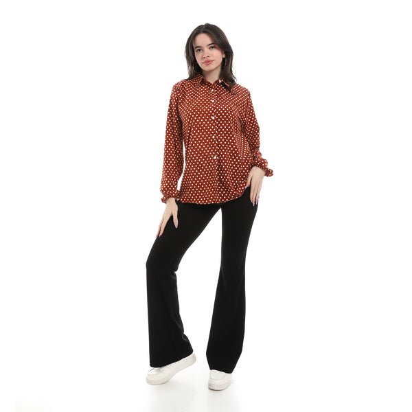 Polka_Dot_Casual_Blosue_-_Maroon_&_White