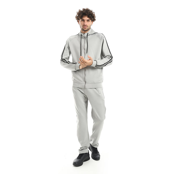 Hooded_Collar_and_Zipper_Closure_Training_Suit-Light_Gray