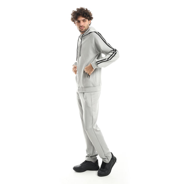 Hooded_Collar_and_Zipper_Closure_Training_Suit-Light_Gray