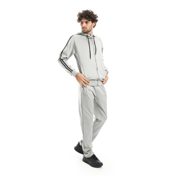 Hooded_Collar_and_Zipper_Closure_Training_Suit-Light_Gray