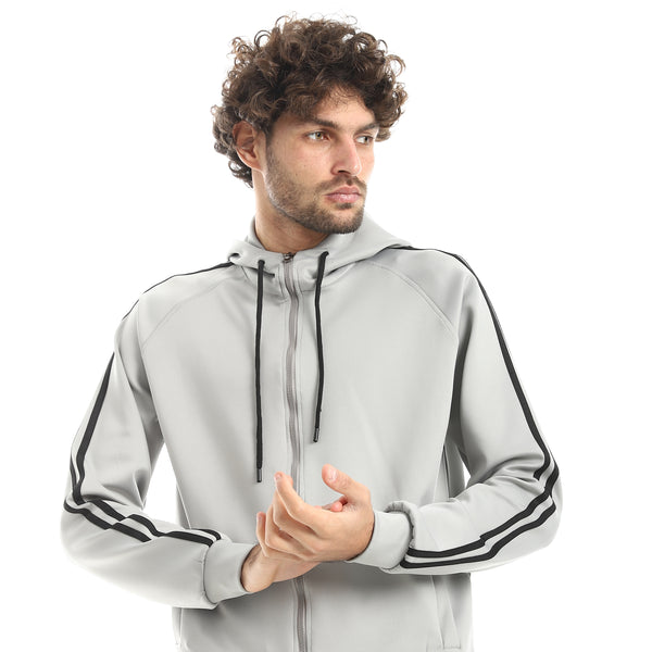 Hooded_Collar_and_Zipper_Closure_Training_Suit-Light_Gray