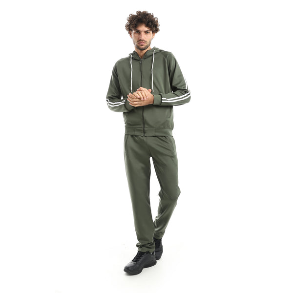 Hooded_Collar_and_Zipper_Closure_Training_Suit-Dark_Olive