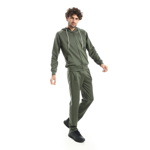 Hooded_Collar_and_Zipper_Closure_Training_Suit-Dark_Olive