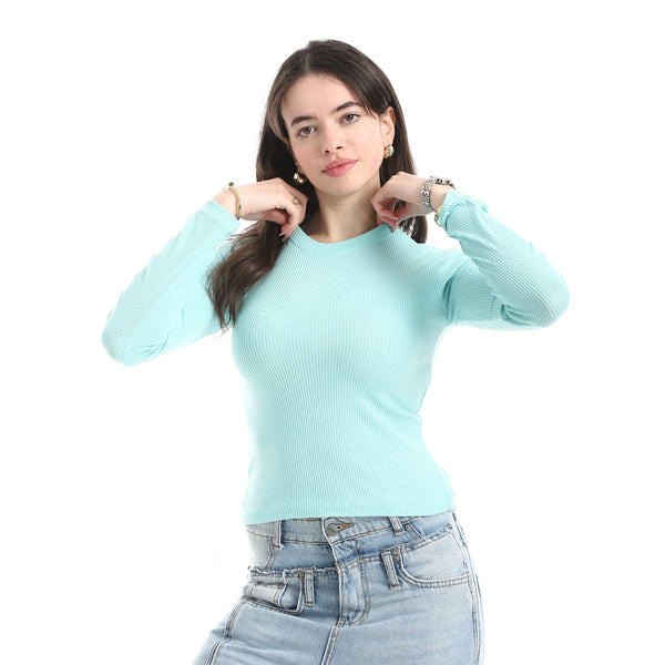 Mint_Blue_Long_Sleeve_Ribbed_Top_-_Mint_Blue
