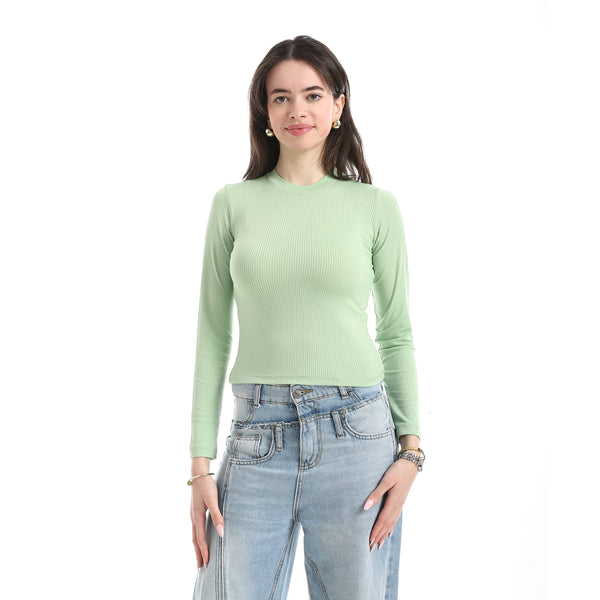 Light_Green_Long_Sleeve_Ribbed_Top_-Light_Green