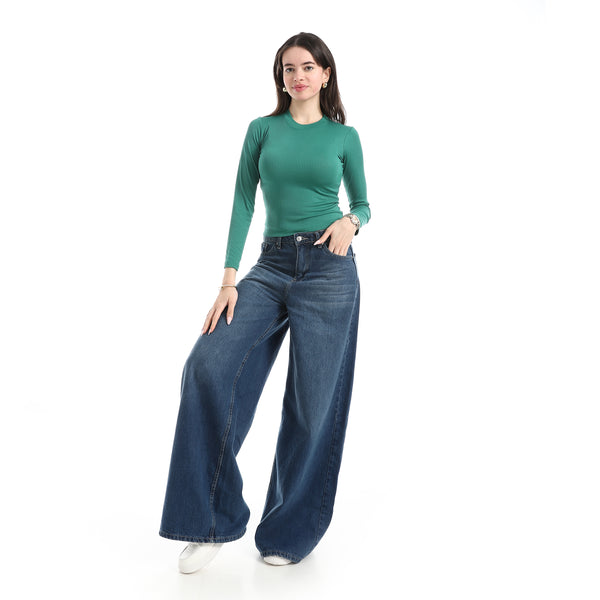Green_Long_Sleeve_Ribbed_Top_-_Green