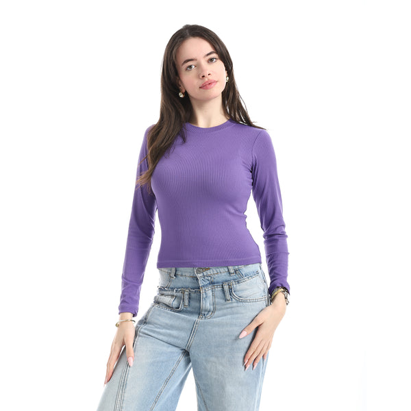 Purple_Long_Sleeve_Ribbed_Top_-_Purple