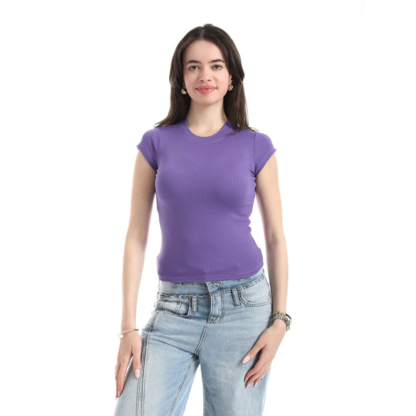 Comfy_Short_Sleeve_Top_-_Pruple