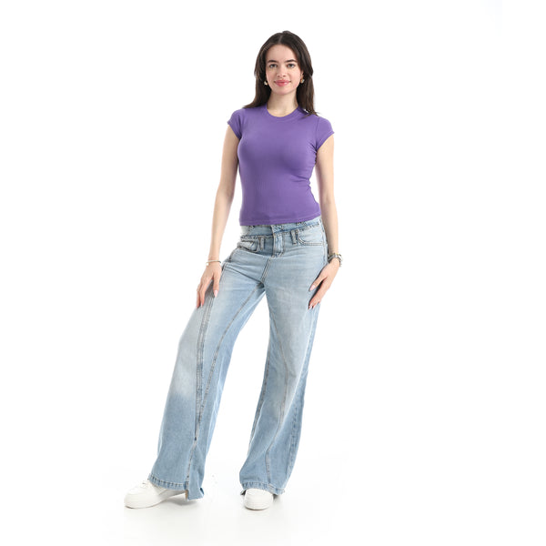 Comfy_Short_Sleeve_Top_-_Pruple