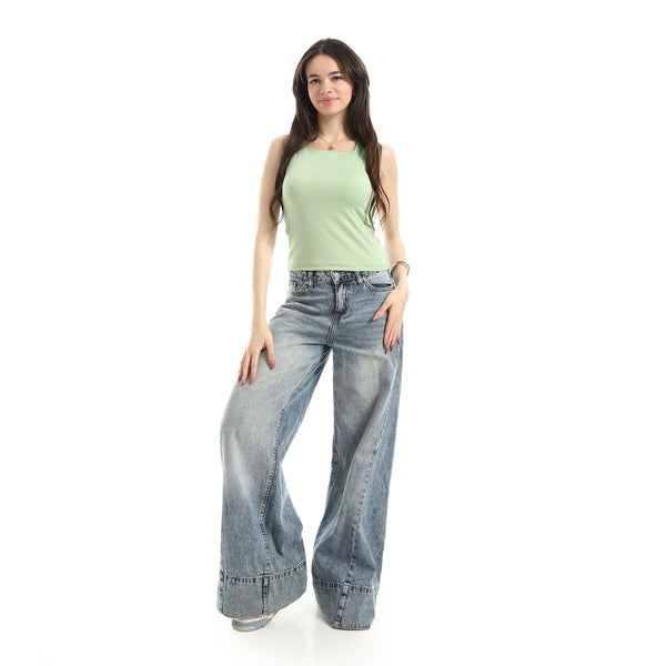 Ribbed_Basic_Top_For_Women_-Light_Green