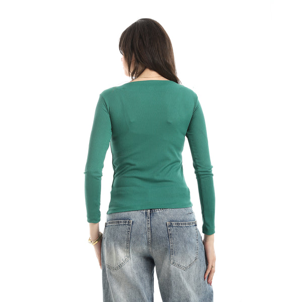 Long_Sleeves_Ribbed_Top_-_Green