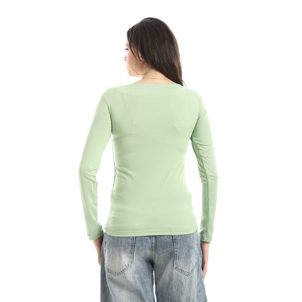 Long_Sleeves_Ribbed_Top_-_Light_Green