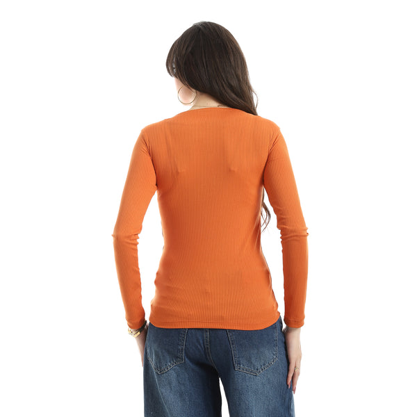 Long_Sleeves_Ribbed_Top_-_Orange