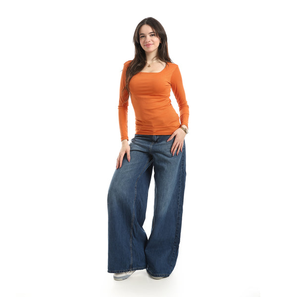 Long_Sleeves_Ribbed_Top_-_Orange