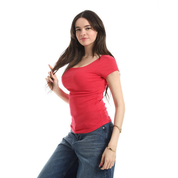 Short_Sleeves_Ribbed_Top_-_Fuchsia