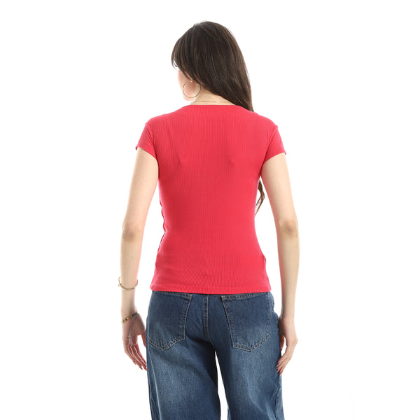 Short_Sleeves_Ribbed_Top_-_Fuchsia