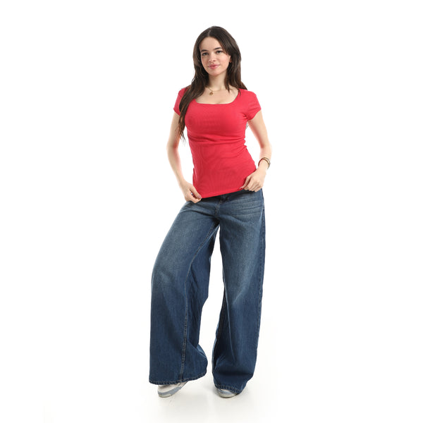 Short_Sleeves_Ribbed_Top_-_Fuchsia