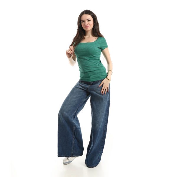 Short_Sleeves_Ribbed_Top_-_Green