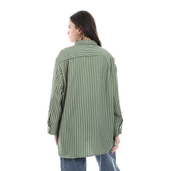 Regular_Fit_Striped_Shirt_-_Olive_&_White