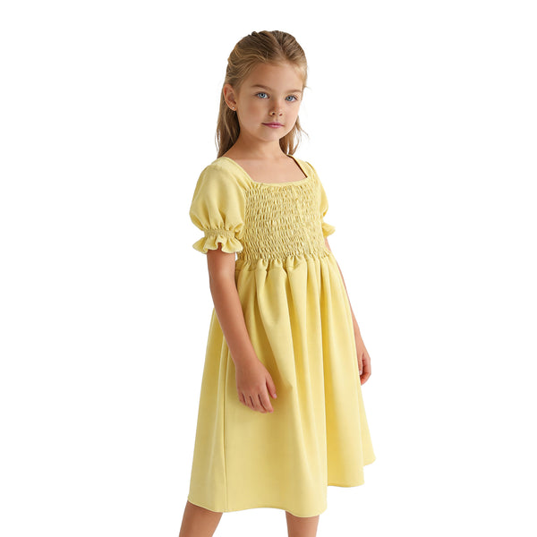 Girls_Slip_On_Elastic_Dress_-_Yellow