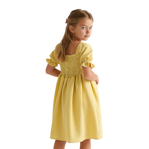 Girls_Slip_On_Elastic_Dress_-_Yellow
