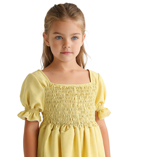 Girls_Slip_On_Elastic_Dress_-_Yellow