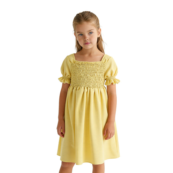 Girls_Slip_On_Elastic_Dress_-_Yellow