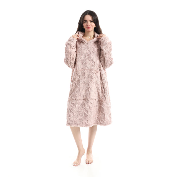 Wearable_Blanket_With_Hoodie_-_Pink