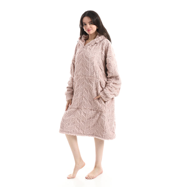 Wearable_Blanket_With_Hoodie_-_Pink