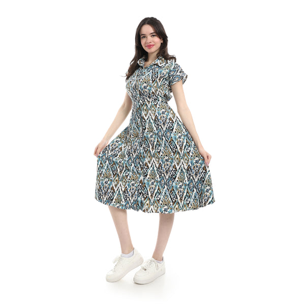 Classic_Linen_Belted_Dress_-_Indigo_&_White
