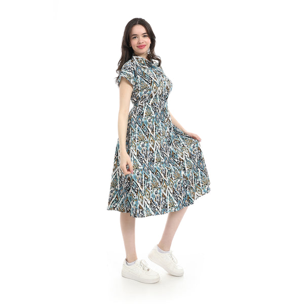 Classic_Linen_Belted_Dress_-_Indigo_&_White