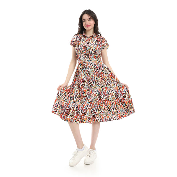 Classic_Linen_Belted_Dress_-_Red_&_White