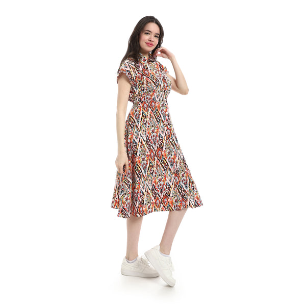 Classic_Linen_Belted_Dress_-_Red_&_White