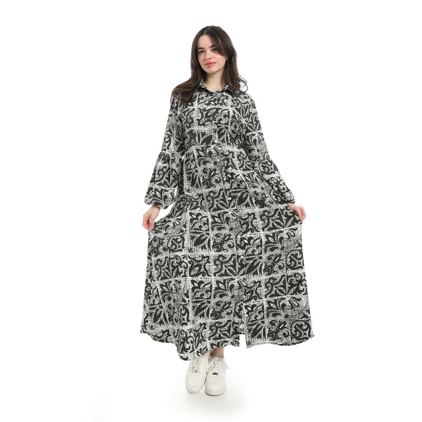 Comfy_Long_Sleeve_Drees_-_Green_&_White