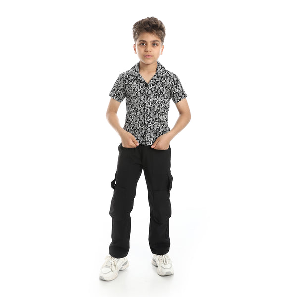 Comfy_Self_Pattern_Shirt_-_Black_&_White
