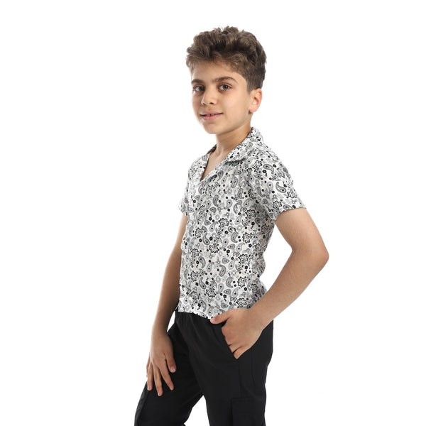 Comfy_Self_Pattern_Shirt_-_White_&_Heather_Black