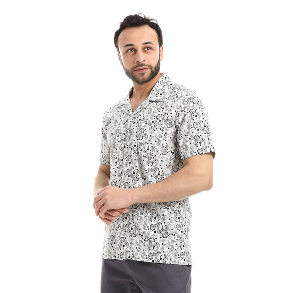 Summer_Printed_Cotton_Shirts___White_&_Black