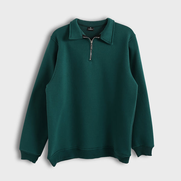 Zippered_Funnel_Neck_Sweatshirt_-_Green