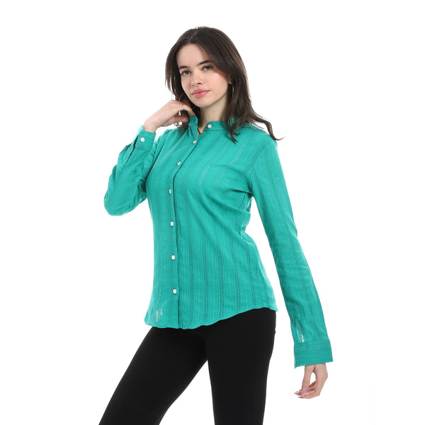 Casual_Blouse_For_Summer_-_Green