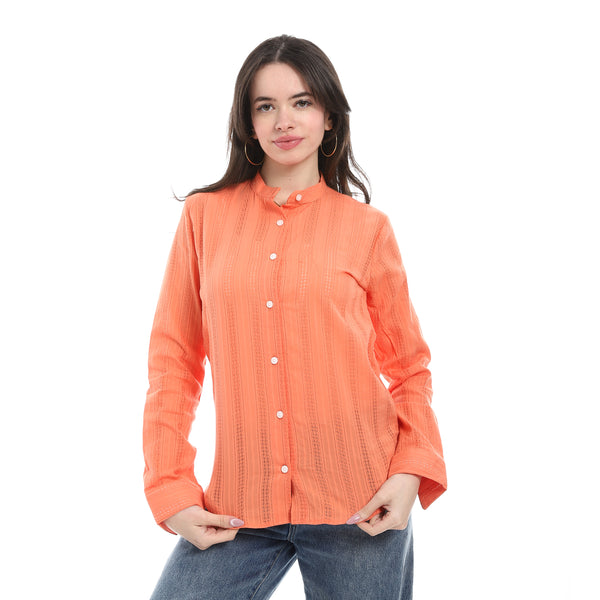 Casual_Blouse_For_Summer_-_Orange