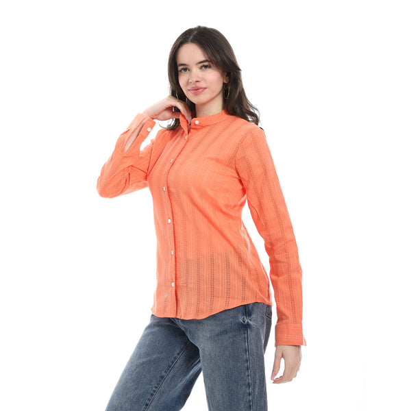 Casual_Blouse_For_Summer_-_Orange