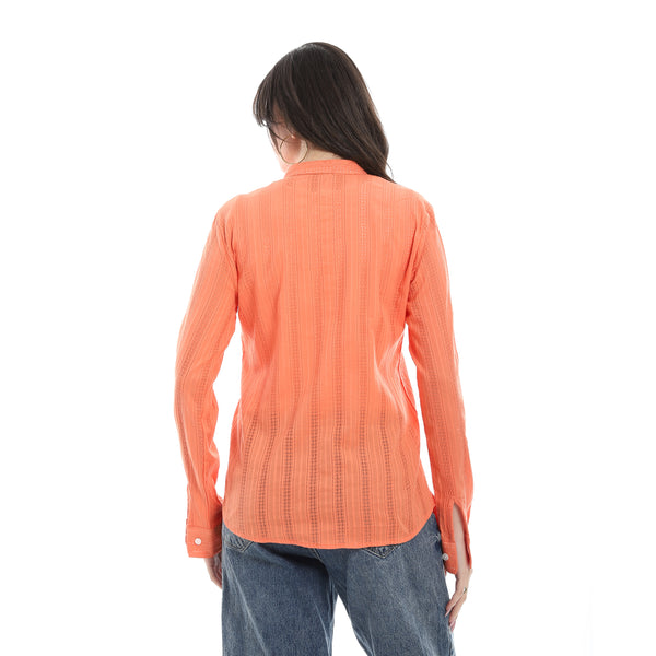 Casual_Blouse_For_Summer_-_Orange