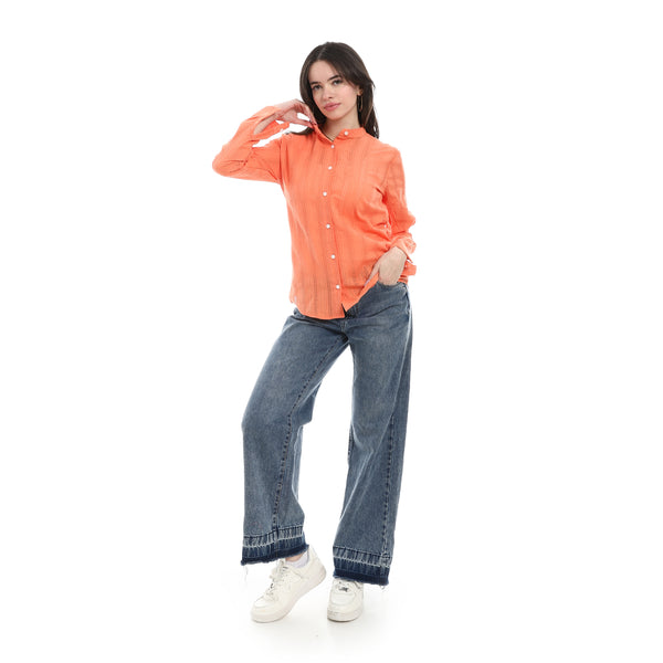 Casual_Blouse_For_Summer_-_Orange