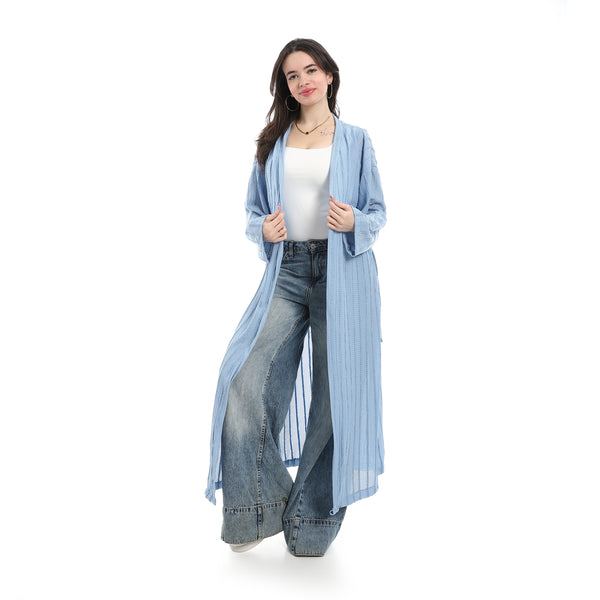 Self_Pattern_Cardigan_With_Belt_-_Blue