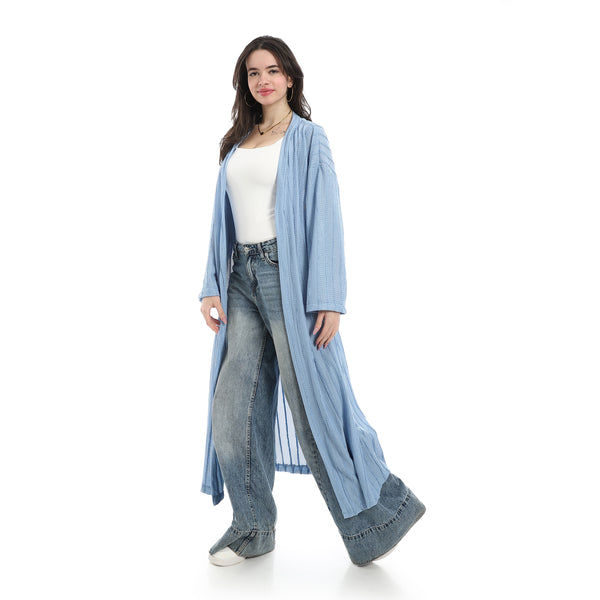 Self_Pattern_Cardigan_With_Belt_-_Blue
