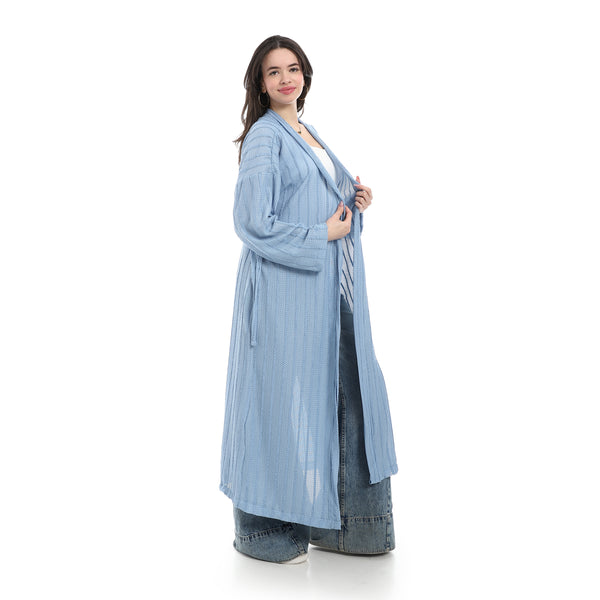 Self_Pattern_Cardigan_With_Belt_-_Blue