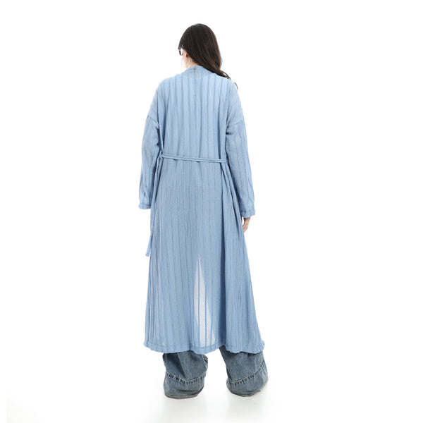 Self_Pattern_Cardigan_With_Belt_-_Blue